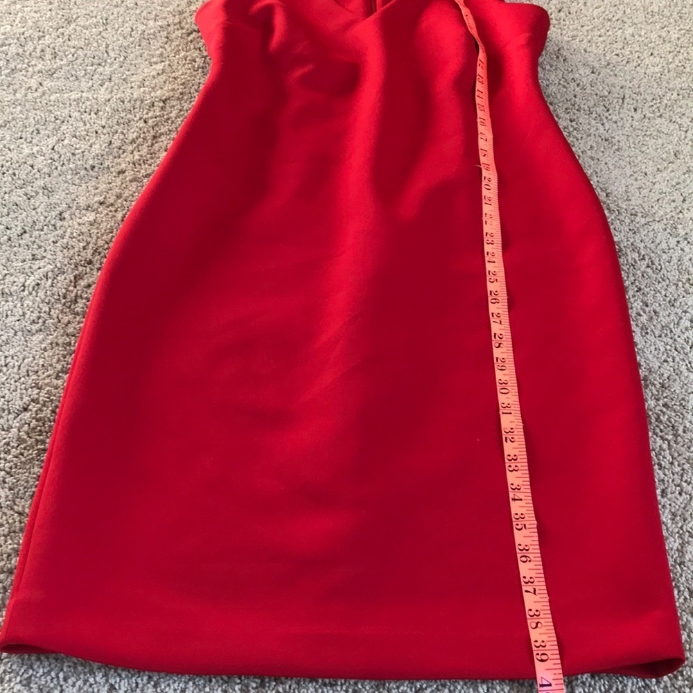 CALVIN KLEIN Size 6 red bling collar bodycon dress - Picture 7 of 8
